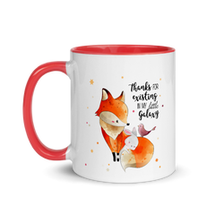 Thanks Fox Bunny Bird | Zweifarbige Tasse