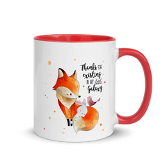 Thanks Fox Bunny Bird | Zweifarbige Tasse
