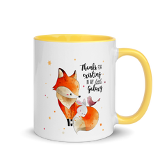 Thanks Fox Bunny Bird | Zweifarbige Tasse