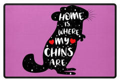 Zeigt chinchilla susse tasse fur halter und besitzer von chinchillas fussmatte in Farbe Gelb