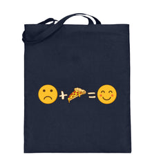 Funny Pizza Emotions | Jutebeutel (mit langen Henkeln) in Deep Blue in Größe 38cm-42cm