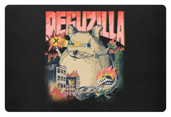 DEGUZILLA | Lustiges Degu-Monster | Fußmatte in Schwarz in Größe 60x40cm