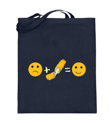 Funny Mozzarella Emotions | Jutebeutel (mit langen Henkeln) in Deep Blue in Größe 38cm-42cm