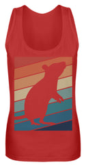 Zeigt ratten vintage motiv retro chic fur rattenhalter frauen tanktop in Farbe Pinky