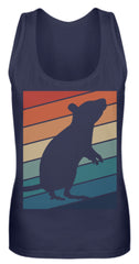 Zeigt ratten vintage motiv retro chic fur rattenhalter frauen tanktop in Farbe Pinky
