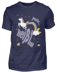 Zeigt jaja einhorn cooler spruch herren shirt in Farbe Black
