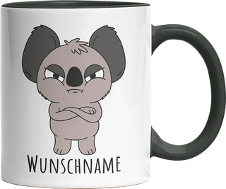 Genervter Koala Personalisierbar Name Witzige Black Tasse kaufen Geschenk