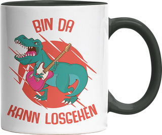 Bin da kann losgehen T Rex 1 Witzige Black Tasse kaufen Geschenk