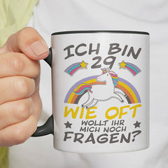 Ich bin 29 Einhorn 2 Witzige schwarze Tasse kaufen Geschenk