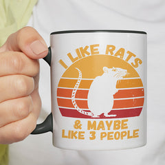 I like rats and maybe like 3 more people Witzige schwarze Tasse kaufen Geschenk