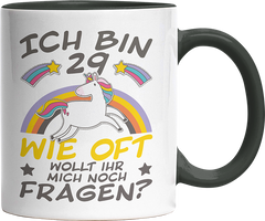 Ich bin 29 Einhorn 2 Witzige Black Tasse kaufen Geschenk