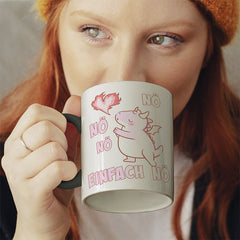Nö Einfach Nö Drache Witzige schwarze Tasse kaufen Geschenk