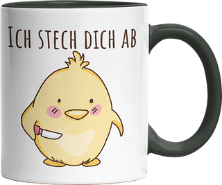 Ich stech dich ab Hühnchen Witzige Black Tasse kaufen Geschenk