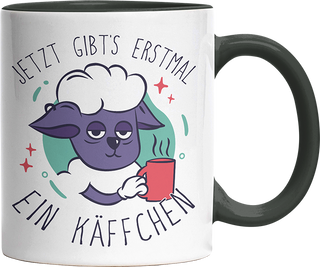 Jetzt gibts erstmal ein Käffchen Schaaf Witzige Black Tasse kaufen Geschenk