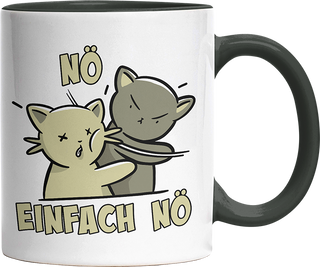 Nö Einfach Nö Katzen Ohrfeige Witzige Black Tasse kaufen Geschenk