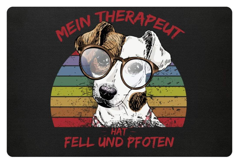 Foxterrier Glatthaar Geschenk kaufen | Fußmatte in Schwarz in Größe 60x40cm