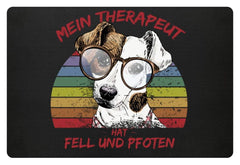 Foxterrier Glatthaar Geschenk kaufen | Fußmatte in Schwarz in Größe 60x40cm