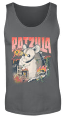 RATZILLA | Lustiges Farbratten-Monster | Herren Tank Top in Charcoal (Solid) in Größe S