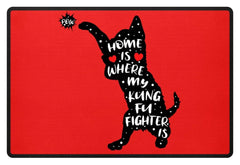 Zeigt kung fu cat lovely kitten fussmatte in Farbe Weiß