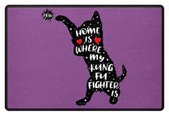 Zeigt kung fu cat lovely kitten fussmatte in Farbe Lila