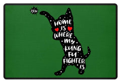 Zeigt kung fu cat lovely kitten fussmatte in Farbe Pink