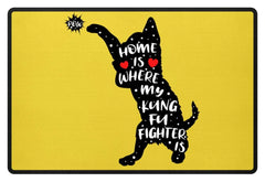 Zeigt kung fu cat lovely kitten fussmatte in Farbe Rubinrot