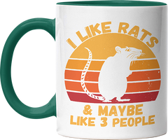I like rats and maybe like 3 more people Witzige Dunkelgrün Tasse kaufen Geschenk