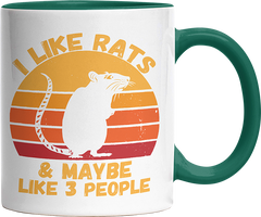 I like rats and maybe like 3 more people Witzige Dunkelgrün Tasse kaufen Geschenk