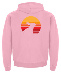 Zeigt kaninchen schones liebenswertes retro motiv mit hase vintage kinder hoodie in Farbe Baby Pink