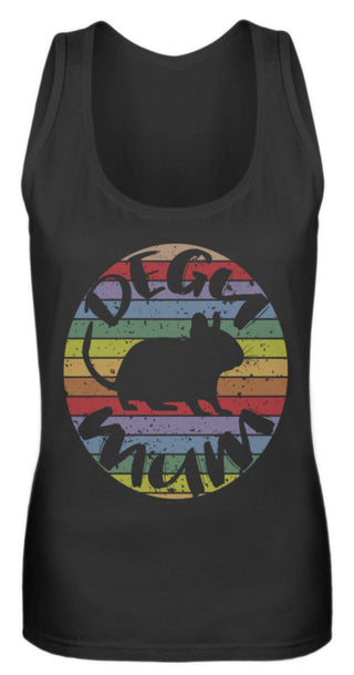 DEGU MUM | Vintage Saying | Frauen Tank Top in Black in Größe S