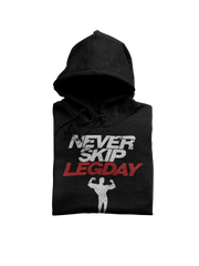 Never Skip Legday | Lustiger Spruch für Bodybuilder | Unisex Kapuzenpullover Hoodie in Burgundy in Größe L