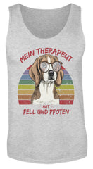 Zeigt susser beagle cooler spruch mein therapeut hat fell und pfoten retro herren tanktop in Farbe White