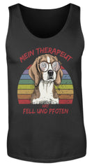 Zeigt susser beagle cooler spruch mein therapeut hat fell und pfoten retro herren tanktop in Farbe White