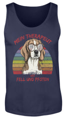 Zeigt susser beagle cooler spruch mein therapeut hat fell und pfoten retro herren tanktop in Farbe White