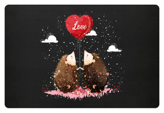Liebe & Parnterschaft Igel | Fußmatte in Dunkelgrün in Größe 60x40cm