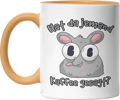 Hat da jemand Kaffee gesagt Ratte Witzige Goldgelb Tasse kaufen Geschenk