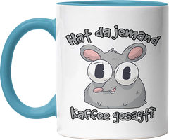 Hat da jemand Kaffee gesagt Ratte Witzige Hellblau Tasse kaufen Geschenk