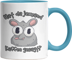 Hat da jemand Kaffee gesagt Ratte Witzige Hellblau Tasse kaufen Geschenk