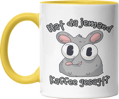 Hat da jemand Kaffee gesagt Ratte Witzige Hellgelb Tasse kaufen Geschenk