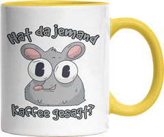 Hat da jemand Kaffee gesagt Ratte Witzige Hellgelb Tasse kaufen Geschenk