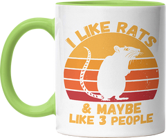 I like rats and maybe like 3 more people Witzige Hellgrün Tasse kaufen Geschenk