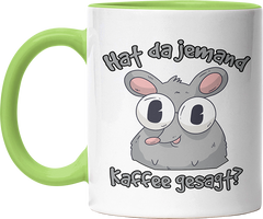 Hat da jemand Kaffee gesagt Ratte Witzige Hellgrün Tasse kaufen Geschenk