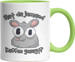 Hat da jemand Kaffee gesagt Ratte Witzige Hellgrün Tasse kaufen Geschenk
