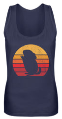 Zeigt vintage chinchilla sonnenuntergang frauen tanktop in Farbe Black