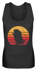 Vintage Chinchilla Sonnenuntergang | Frauen Tank Top in Black in Größe S