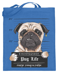 Zeigt krimineller mops lustiger hund schones geschenk fur alle mops besitzer pug life jutebeutel mit langen henkeln in Farbe Helles Grün