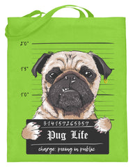 Zeigt krimineller mops lustiger hund schones geschenk fur alle mops besitzer pug life jutebeutel mit langen henkeln in Farbe Gelb