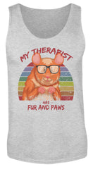 Zeigt susser hamster cooler spruch mein therapeut hat fell und pfoten retrochic herren tanktop in Farbe White
