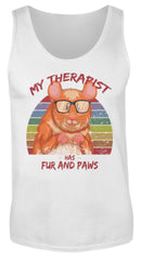 Süßer Hamster | Cooler Spruch | Mein Therapeut hat Fell und Pfoten | RetroChic | Herren Tank Top in White in Größe S
