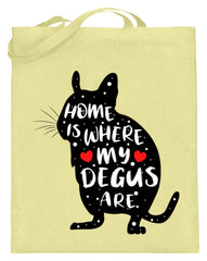 Degus | Geschenk für alle Degubesitzer | Jutebeutel in Gelb in Größe 38cm-42cm